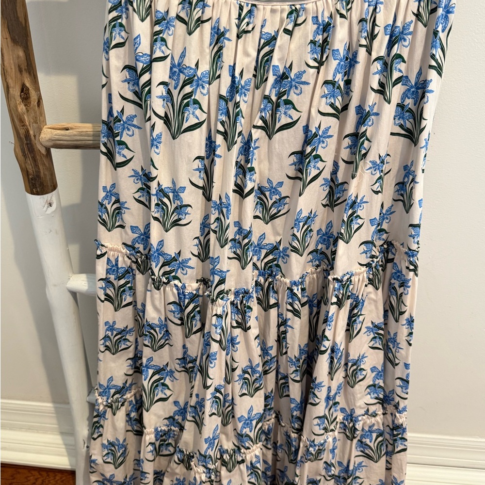 Agua by Agua Bendita Blue and White Floral Midi Dress - Picture 3 of 5